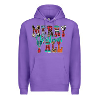 Purple merry christmas y'all Premium Hoodie - CowhideDigitalArt