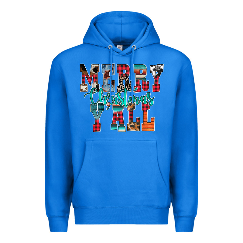 Merry Christmas Y'all Premium Hoodie by CowhideDigitalArt | Teevron