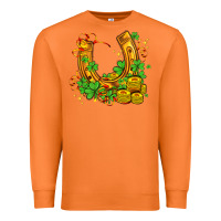 Carrot horseshoe with shamrocks and coin Premium Sweatshirt - AdoDesignShop
