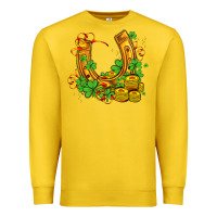 Lemon horseshoe with shamrocks and coin Premium Sweatshirt - AdoDesignShop