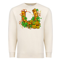 Sandshell horseshoe with shamrocks and coin Premium Sweatshirt - AdoDesignShop