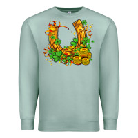 Seafoam horseshoe with shamrocks and coin Premium Sweatshirt - AdoDesignShop