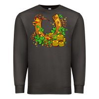 Smoke horseshoe with shamrocks and coin Premium Sweatshirt - AdoDesignShop
