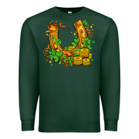 Sports Green horseshoe with shamrocks and coin Premium Sweatshirt - AdoDesignShop