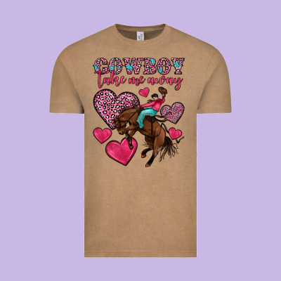 Cowboy Take Me Away Vintage Tee Designed By Oliviacreatesart