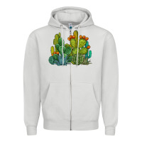 Dove Grey watercolor cactus Zipper Hoodie - BarkalooDesign