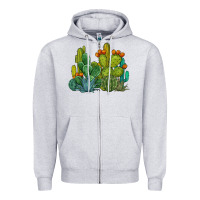 Heather Grey watercolor cactus Zipper Hoodie - BarkalooDesign