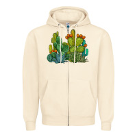 Sandshell watercolor cactus Zipper Hoodie - BarkalooDesign
