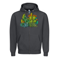 Smoke watercolor cactus Zipper Hoodie - BarkalooDesign
