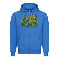 True Royal watercolor cactus Zipper Hoodie - BarkalooDesign