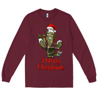Burgundy merry christmas cactus Long Sleeve Tee - RanaPortraitStore