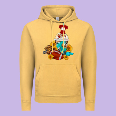 Football Frappe Coffee Vintage Hoodie Designed By Fadigitalartstudio