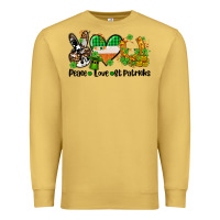 Antique Gold peace love st patricks Premium Sweatshirt - AdoDesignShop