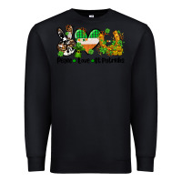 Black peace love st patricks Premium Sweatshirt - AdoDesignShop