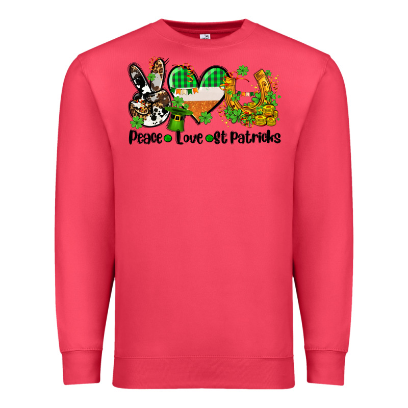 Peace Love St Patricks Premium Sweatshirt by AdoDesignShop | Teevron