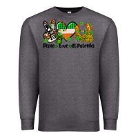 Charcoal Heather peace love st patricks Premium Sweatshirt - AdoDesignShop