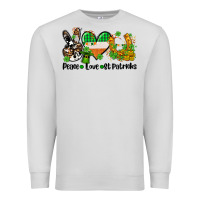 Dove Grey peace love st patricks Premium Sweatshirt - AdoDesignShop