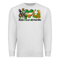 Oatmeal Heather peace love st patricks Premium Sweatshirt - AdoDesignShop