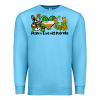 Ocean Blue peace love st patricks Premium Sweatshirt - AdoDesignShop