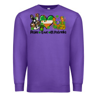 Purple peace love st patricks Premium Sweatshirt - AdoDesignShop