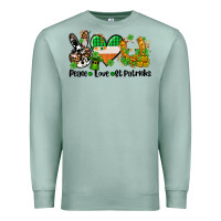 Seafoam peace love st patricks Premium Sweatshirt - AdoDesignShop