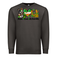 Smoke peace love st patricks Premium Sweatshirt - AdoDesignShop