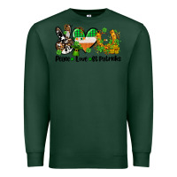 Sports Green peace love st patricks Premium Sweatshirt - AdoDesignShop