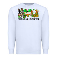 White peace love st patricks Premium Sweatshirt - AdoDesignShop