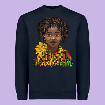 Juneteenth Black Boy Heavyweight Sweatshirt Designed By Barkaloodesign