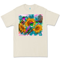 Hummingbirds Sunflower Premium Tee | Teevron