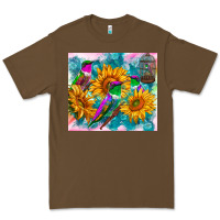 Cacao hummingbirds sunflower Premium Tee - TumblerDesignByShophia