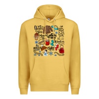 Antique Gold winter festive essentials Premium Hoodie - CowhideDigitalArt