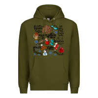 Army Green winter festive essentials Premium Hoodie - CowhideDigitalArt