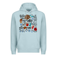 Blue Mist winter festive essentials Premium Hoodie - CowhideDigitalArt