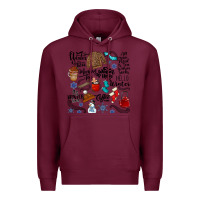 Burgundy winter festive essentials Premium Hoodie - CowhideDigitalArt