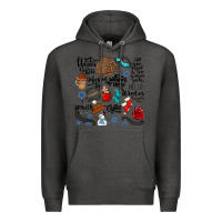 Charcoal Heather winter festive essentials Premium Hoodie - CowhideDigitalArt