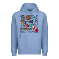 Colony Blue winter festive essentials Premium Hoodie - CowhideDigitalArt