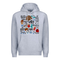 Heather Grey winter festive essentials Premium Hoodie - CowhideDigitalArt