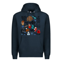 Navy winter festive essentials Premium Hoodie - CowhideDigitalArt