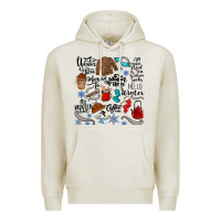 Oatmeal Heather winter festive essentials Premium Hoodie - CowhideDigitalArt