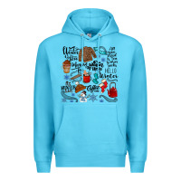 Ocean Blue winter festive essentials Premium Hoodie - CowhideDigitalArt