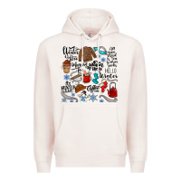 Pale Pink winter festive essentials Premium Hoodie - CowhideDigitalArt