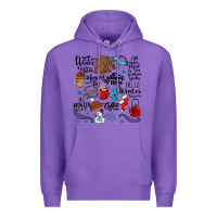 Purple winter festive essentials Premium Hoodie - CowhideDigitalArt