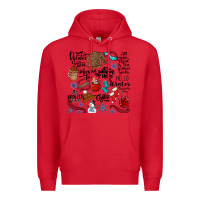 Red winter festive essentials Premium Hoodie - CowhideDigitalArt