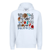 White winter festive essentials Premium Hoodie - CowhideDigitalArt