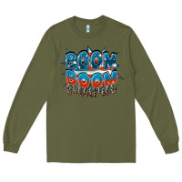 Army Green Boom boom Mama Long Sleeve Tee - FaDigitalArtStudio