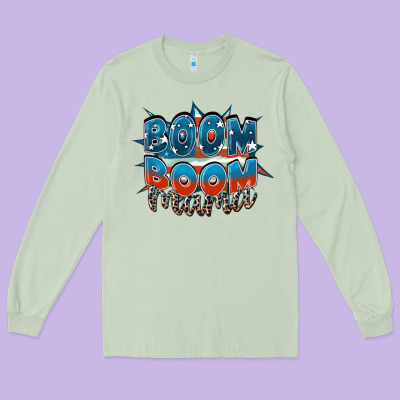 Boom Boom Mama Long Sleeve Tee Designed By Fadigitalartstudio
