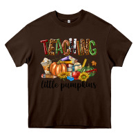 Chocolate Brown Teaching Little Pumpkins Heavy Core Tee - texasbilliewilder