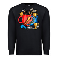 Black hockey coffee Premium Sweatshirt - AdoDesignShop