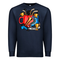 Navy hockey coffee Premium Sweatshirt - AdoDesignShop